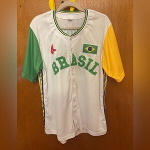 Red Sox Brasil Brazilian Themed Baseball Jersey size M